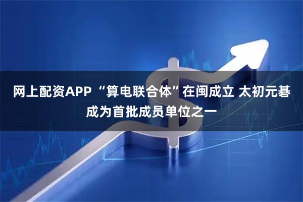 网上配资APP “算电联合体”在闽成立 太初元碁成为首批成员单位之一